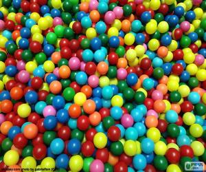 Puzle Piscina de bolas coloridas