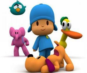 Puzle Pocoyo e seus amigos Pato, Elly, Loula e Sonequita ou Ave dorminhoca