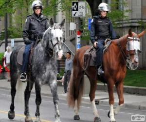 Puzle Policiais a cavalo