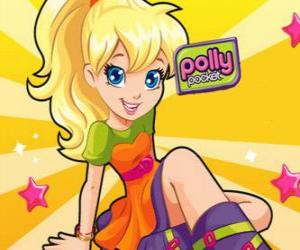 Puzle Polly sentado no chão, a protagonista principal da Polly Pocket