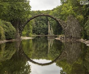 Puzle Ponte do Diabo de Rakotzbrucke, Alemanha