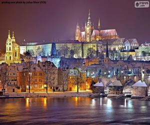 Puzle Praga à noite, República Tcheca