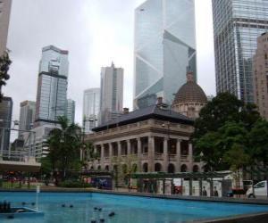Puzle Prédio neoclássico na cidade de Hong Kong