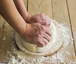 Puzle Preparar a massa para pizza