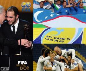 Puzle Prémio Fair Play 2012 FIFA para da Associação de futebol do Uzbequistão