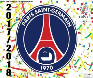 Puzle PSG, campeão Ligue 1 2017-2018