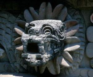 Puzle Quetzalcoatl, o deus asteca da vida, a Serpente Emplumada