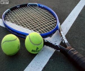 Puzle Raquete e bolas de ténis