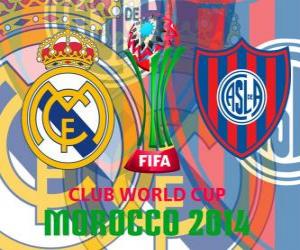 Puzle Real Madrid vs San Lorenzo. Final de Copa do Mundo de Clubes da FIFA 2014 Marrocos