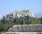 Vista dos templos duma cidade grega