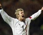 David Beckham comemorando um gol