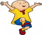 Caillou, feliz e de braços abertos no verão