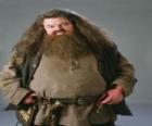 Rubeus Hagrid, um meio-gigante que é o guardião das Chaves e dos Terrenos de Hogwarts