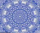 Mandala com várias flores de cor azul