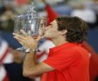 Roger Federer com um troféu