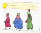 Os Três Reis Magos em caminho guiado pela Estrela de Belém