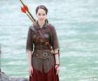 Susan Pevensie com as suas armas, arco e flechas