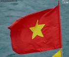 A bandeira de Viet Nam é vermelha com uma estrela amarela