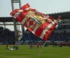 Bandeira do UD Almería, a equipe da liga de futebol espanhola