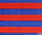 A bandeira da F. C. Barcelona é azul e grená