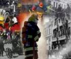 Várias fotos de bombeiros