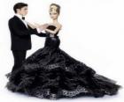 Barbie e Ken felices e muito elegantes na celebração da Véspera de Ano-Novo