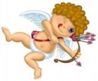 Cupido atirar uma flecha com um arco