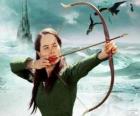 Susan Pevensie preparado para lançar uma flecha com o arco