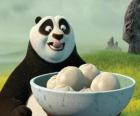 Kung Fu Panda quer comer alguns biscoitos feitos de arroz