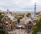 Visualização de Barcelona a partir do terraço do Parque Güell