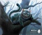 O Mestre Gato ou o Gato de Cheshire repousando sobre um galho de árvore