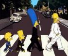 A família Simpson ao atravessar a rua muito elegante