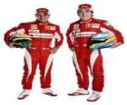 Felipe Massa e Fernando Alonso, pilotos da Ferrari