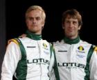 Jarno Trulli e Heikki Kovalainen, pilotos da equipe Lotus Racing
