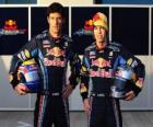 Sebastian Vettel e Mark Webber, pilotos da Red Bull Racing Scuderia