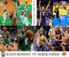 Final da NBA 2009-10, Armador, Rajon Rondon (Celtics) vs Derek Fisher (Lakers)