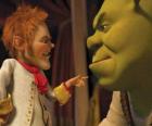 Shrek é levado através da assinatura de um pacto com o negociador afável Rumpelstiltskin