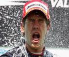Sebastian Vettel celebra sua vitória em Valência Grande Prémio da Europa (2010)