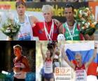 Stanislav Emelyanov campeão 20 km a pé, João Vieira e Alex Schwazer (2 e 3) do Campeonato Europeu de Atletismo de Barcelona 2010