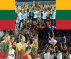 Lituânia, terceira classificada do Campeonato do Mundo 2010 FIBA na Turquia
