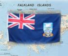 Bandeira das Ilhas Malvinas, territórios britânicos ultramarinos no Atlântico Sul