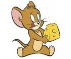 Jerry comer um delicioso pedaço de queijo