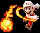 Mario jogando uma bola de fogo