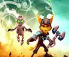 Ratchet e robot Clank, principais protagonistas das aventuras do vídeo jogos Ratchet e Clank