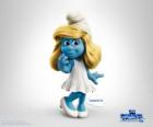 Smurfette, o seu interesse é cuidar e amar todos os Smurf - Os Smurfs, filme -