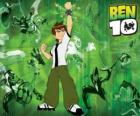 Ben 10 e alguns dos aliens do Omnitrix no fundo