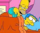 Homer e Marge na cama