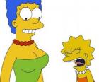 Marge gritos surpreso vendo Lisa