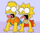 Bart e Lisa gritando