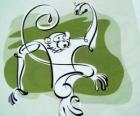 O macaco, sinal do macaco, o ano do Macaco na astrologia chinesa. O nono dos doze animais do ciclo de 12 anos do zodíaco chinês